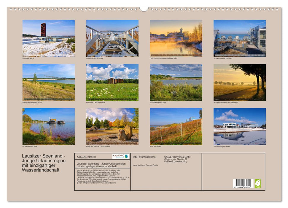 Lausitzer Seenland - Junge Urlaubsregion mit einzigartiger Wasserlandschaft (CALVENDO Wandkalender 2027)