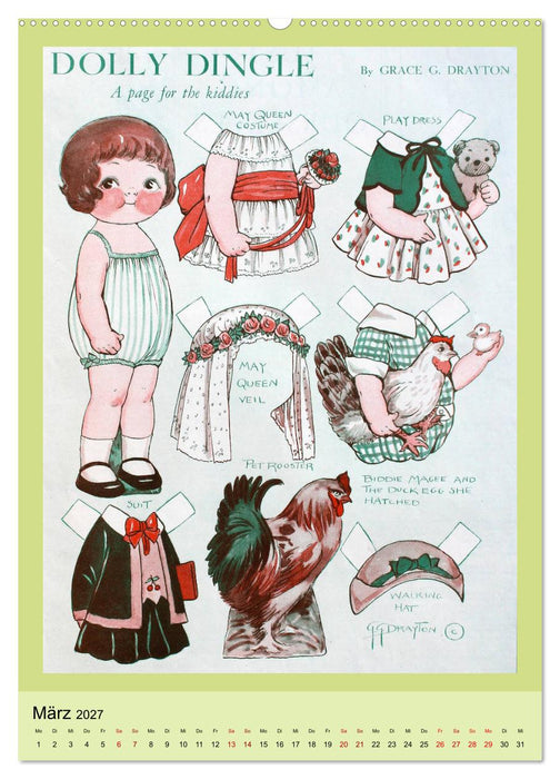 Dolly Dingle Kalender - Anziehpuppen von Grace G. Drayton (CALVENDO Premium Wandkalender 2027)