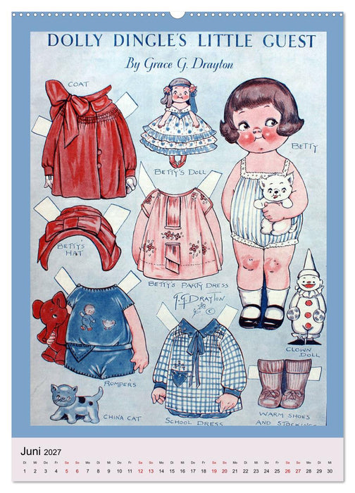 Dolly Dingle Kalender - Anziehpuppen von Grace G. Drayton (CALVENDO Premium Wandkalender 2027)