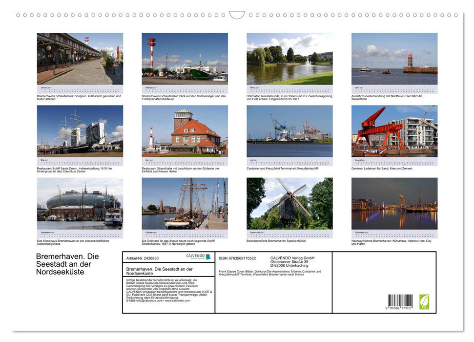 Bremerhaven. Die Seestadt an der Nordseeküste (CALVENDO Wandkalender 2027)