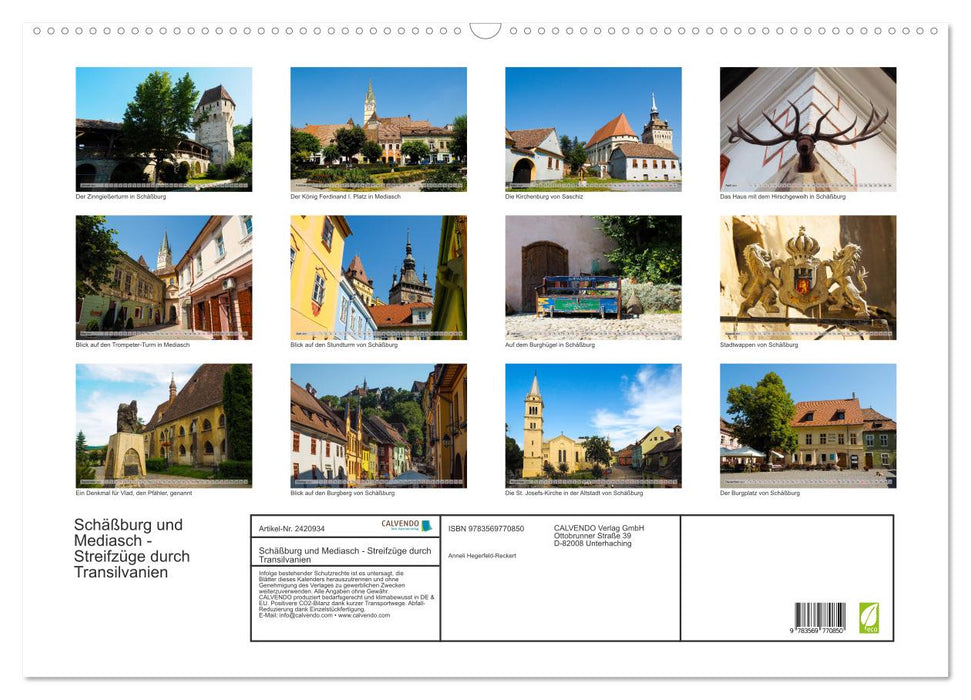 Schäßburg und Mediasch - Streifzüge durch Transilvanien (CALVENDO Wandkalender 2027)