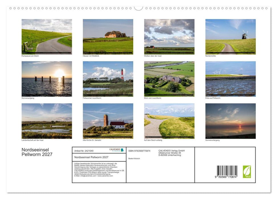 Nordseeinsel Pellworm 2027 (CALVENDO Premium Wandkalender 2027)