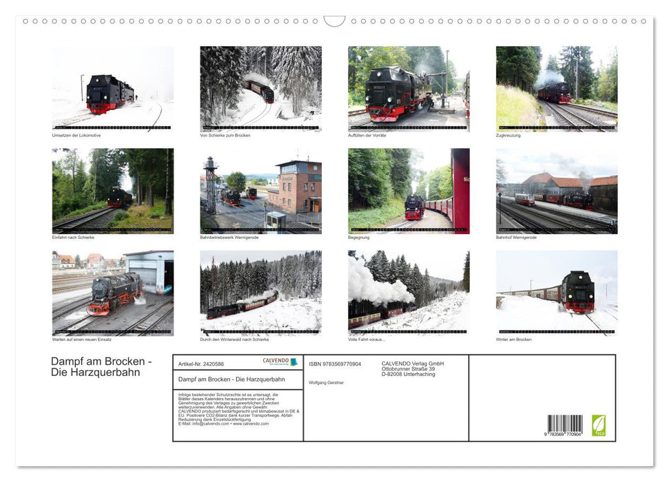 Dampf am Brocken - Die Harzquerbahn (CALVENDO Wandkalender 2027)