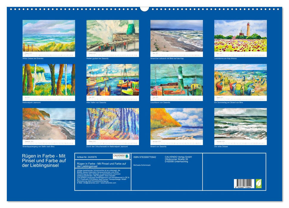 Rügen in Farbe - Mit Pinsel und Farbe auf der Lieblingsinsel (CALVENDO Wandkalender 2027)