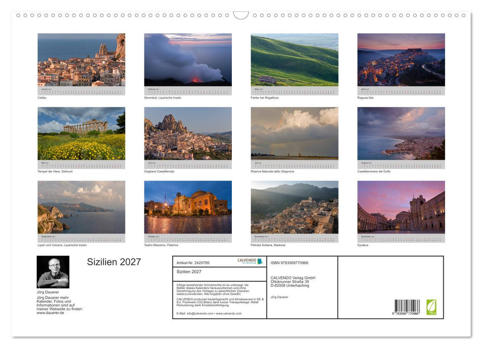 Sizilien 2027 (CALVENDO Wandkalender 2027)