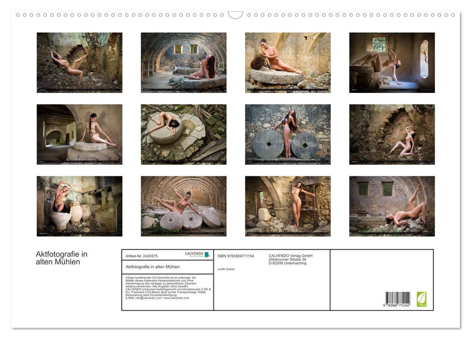 Aktfotografie in alten Mühlen (CALVENDO Wandkalender 2027)