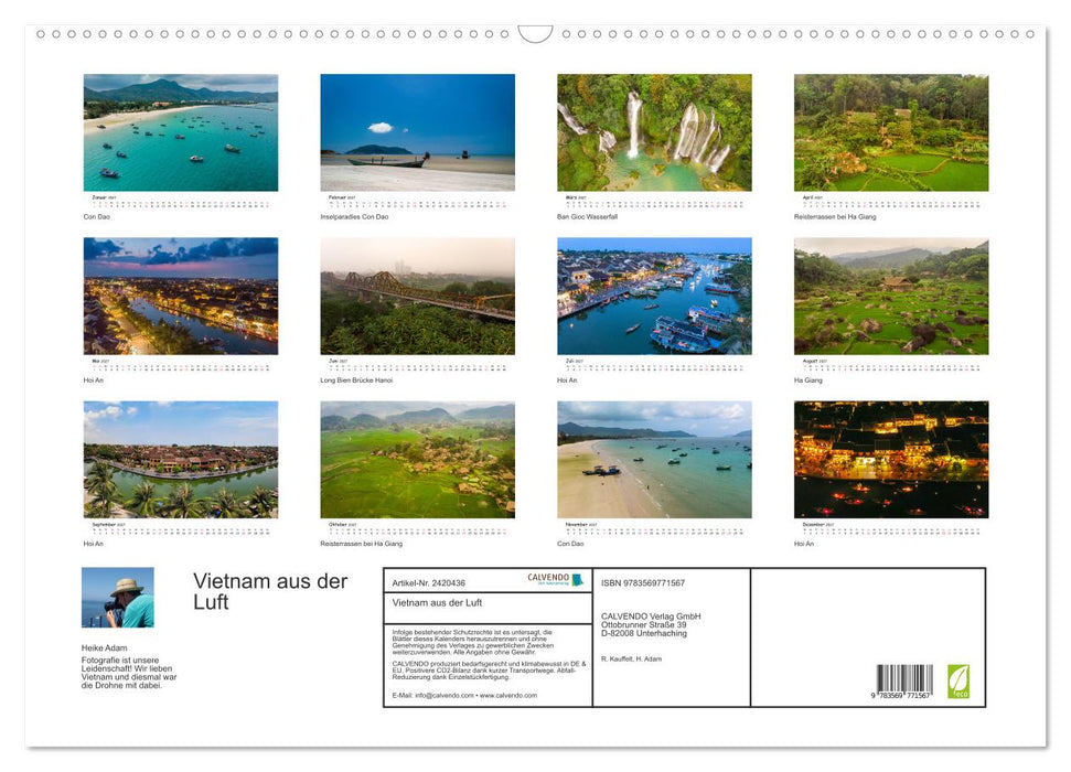 Vietnam aus der Luft (CALVENDO Wandkalender 2027)