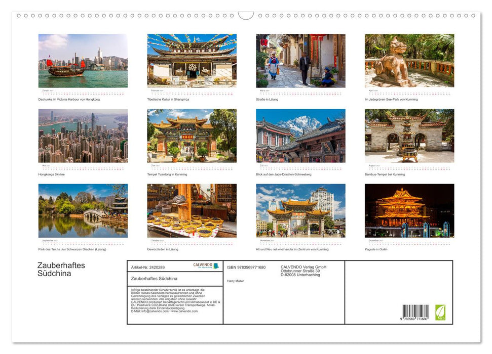 Zauberhaftes Südchina (CALVENDO Wandkalender 2027)