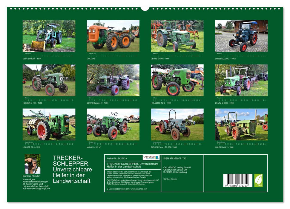 TRECKER-SCHLEPPER. Unverzichtbare Helfer in der Landwirtschaft (CALVENDO Premium Wandkalender 2027)