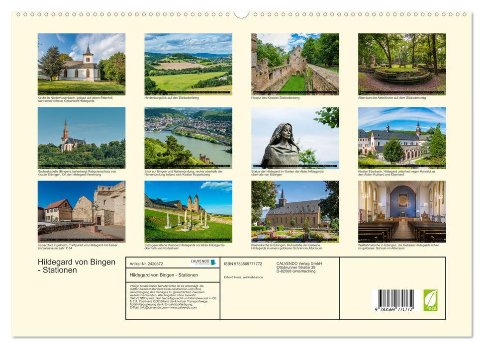 Hildegard von Bingen - Stationen (CALVENDO Premium Wandkalender 2027)