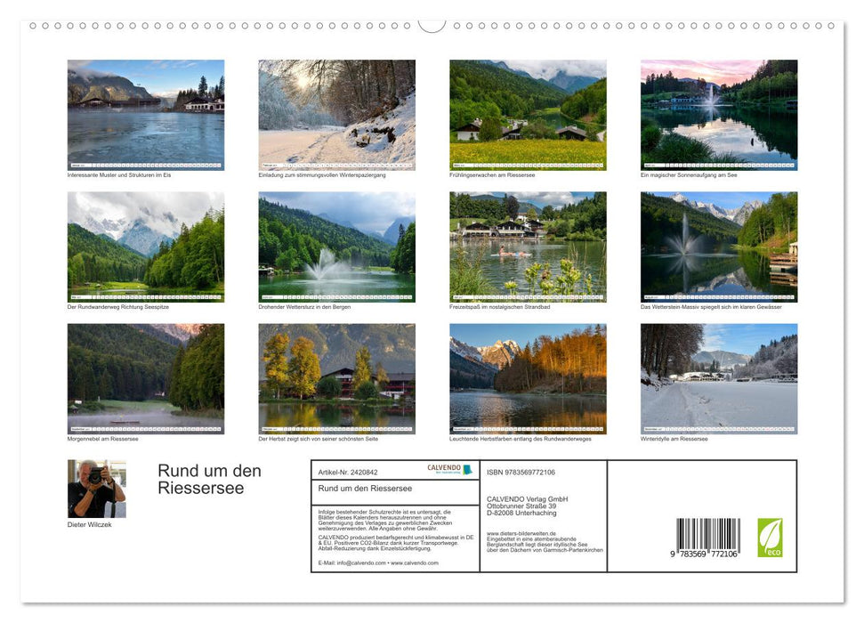 Rund um den Riessersee (CALVENDO Premium Wandkalender 2027)