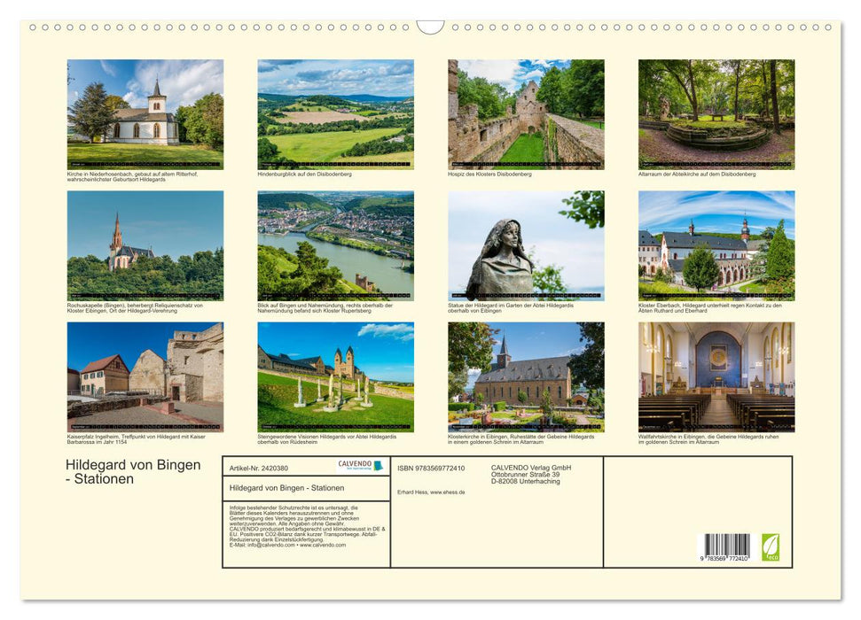 Hildegard von Bingen - Stationen (CALVENDO Wandkalender 2027)