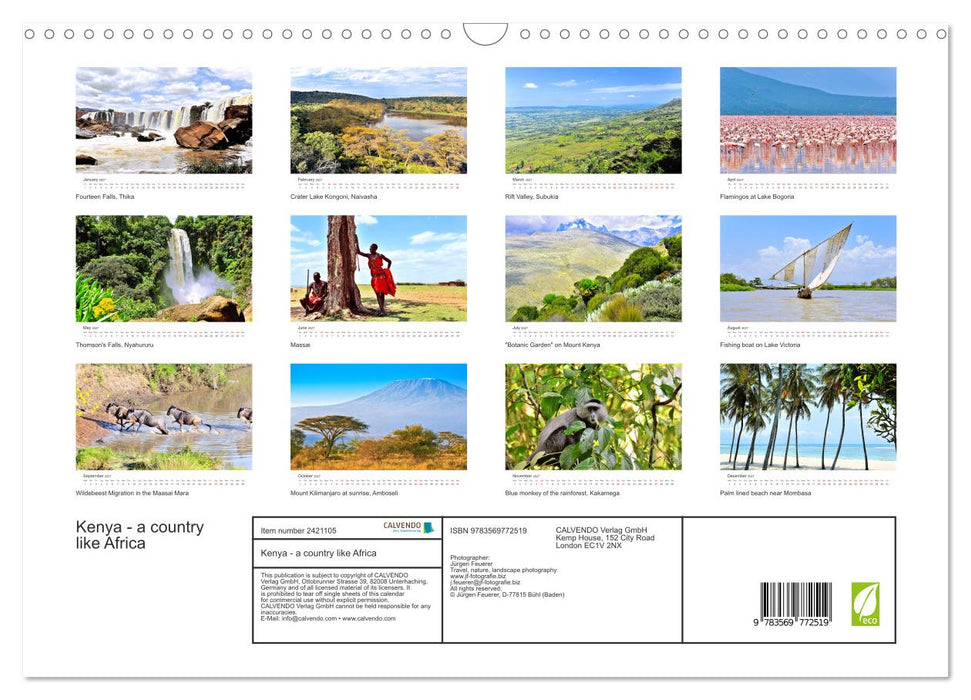 Kenya - a country like Africa (CALVENDO Monthly Calendar 2027)