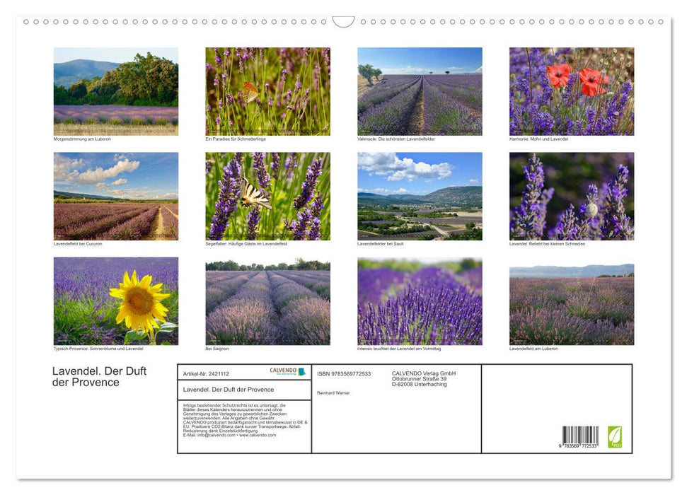 Lavendel. Der Duft der Provence (CALVENDO Wandkalender 2027)