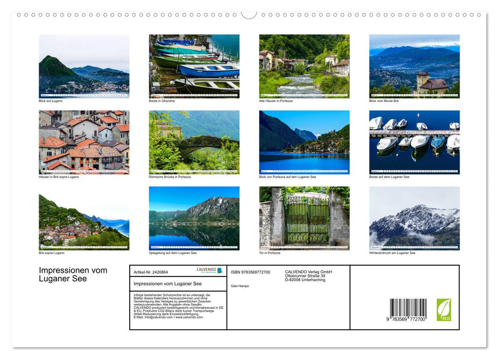 Impressionen vom Luganer See (CALVENDO Premium Wandkalender 2027)