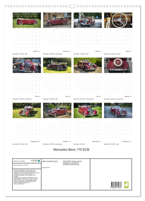 Mercedes Benz 170 SCB (CALVENDO Wandkalender 2027)