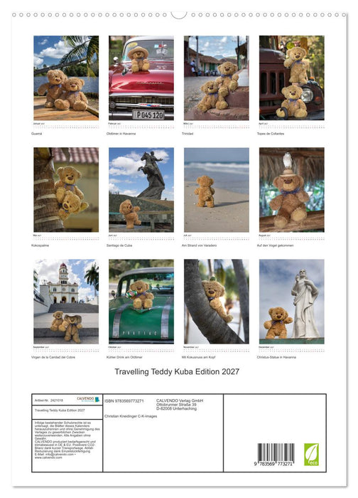 Travelling Teddy Kuba Edition 2027 (CALVENDO Premium Wandkalender 2027)