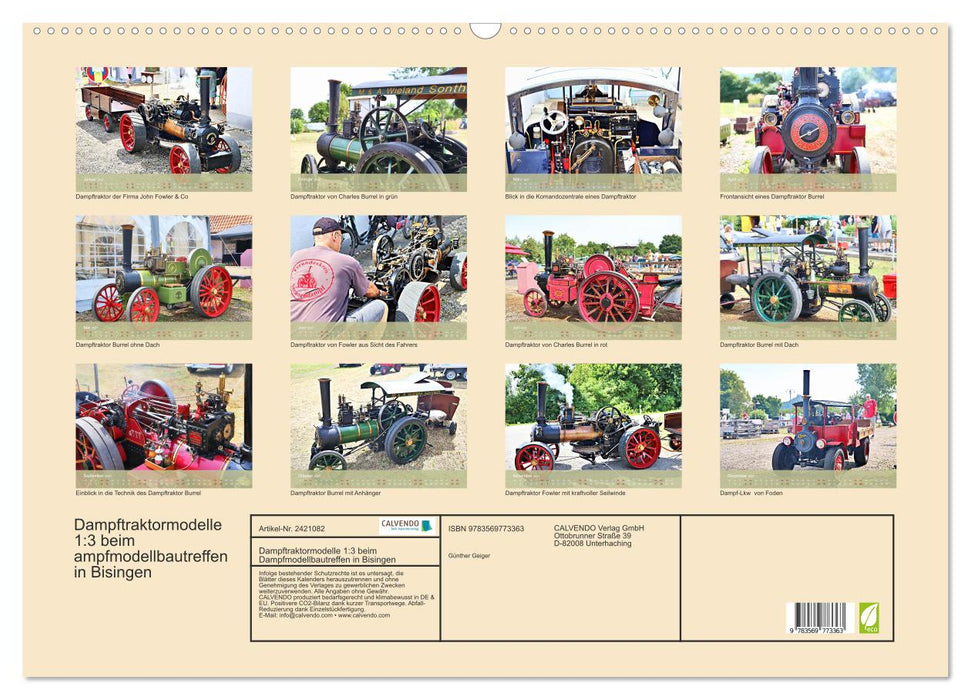 Dampftraktormodelle 1:3 beim Dampfmodellbautreffen in Bisingen (CALVENDO Wandkalender 2027)