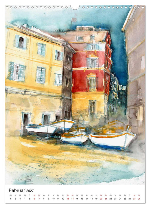 Aquarelle in Hochform (CALVENDO Wandkalender 2027)