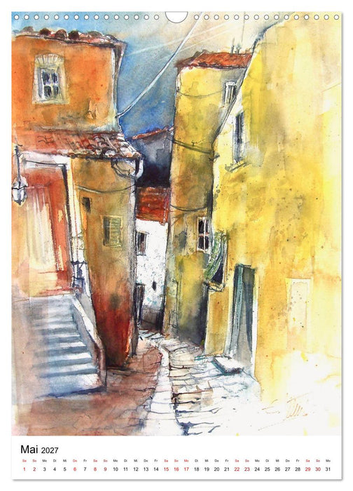 Aquarelle in Hochform (CALVENDO Wandkalender 2027)