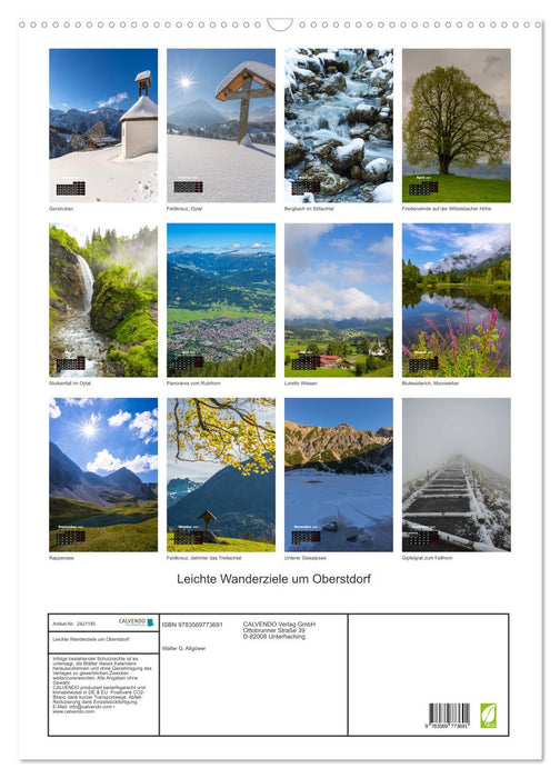 Leichte Wanderziele um Oberstdorf (CALVENDO Wandkalender 2027)