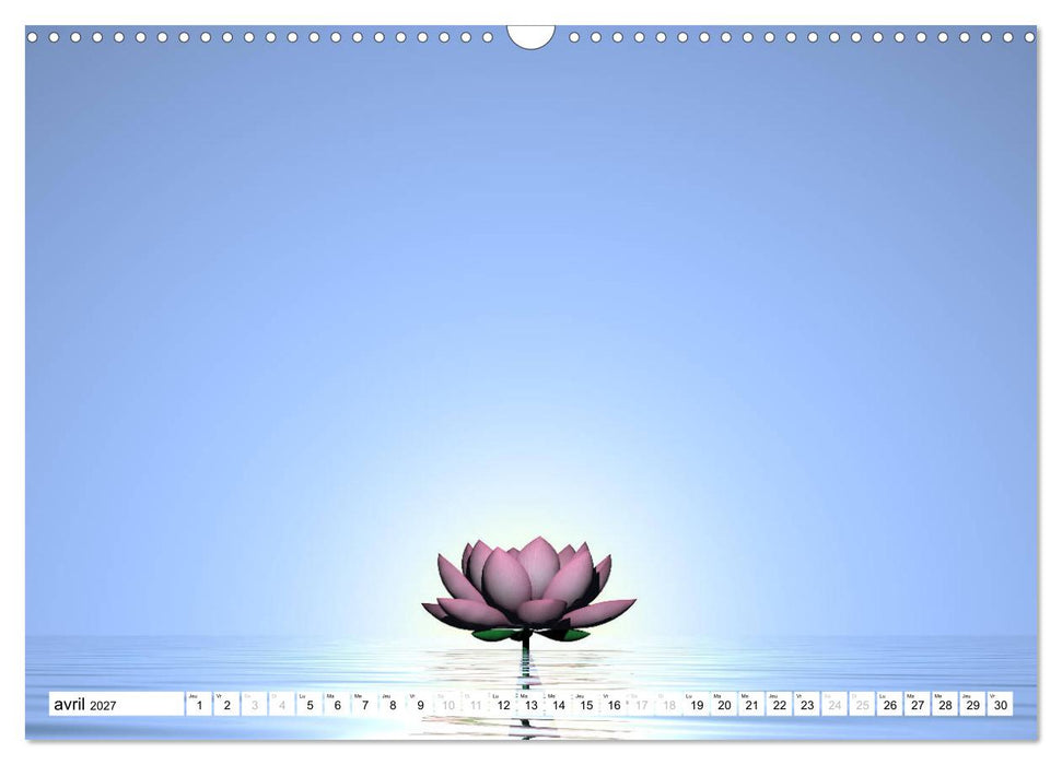 LOTUS MÉDITATIFS (CALVENDO Calendrier mensuel 2027)