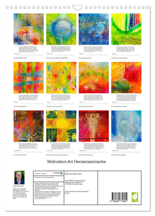 Motivation-Art Herzenswünsche (CALVENDO Wandkalender 2027)