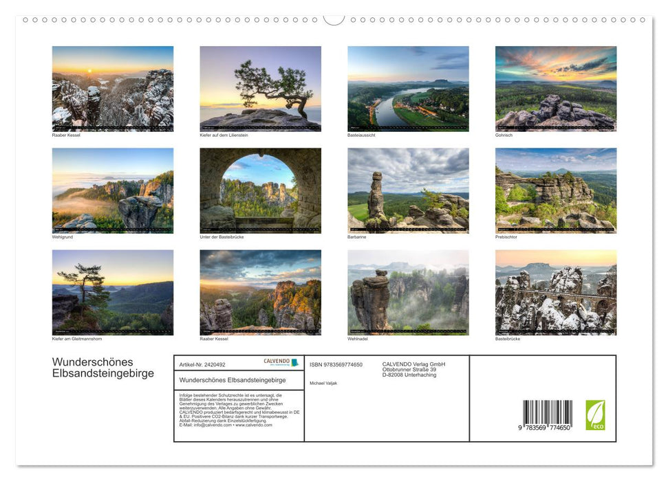 Wunderschönes Elbsandsteingebirge (CALVENDO Premium Wandkalender 2027)