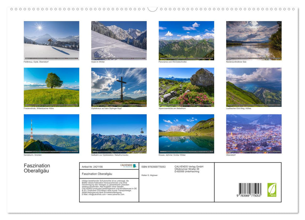 Faszination Oberallgäu (CALVENDO Premium Wandkalender 2027)