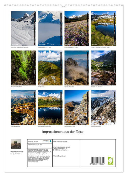 Impressionen aus der Tatra (CALVENDO Premium Wandkalender 2027)