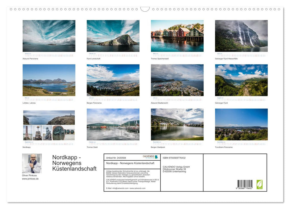 Nordkapp - Norwegens Küstenlandschaft (CALVENDO Wandkalender 2027)