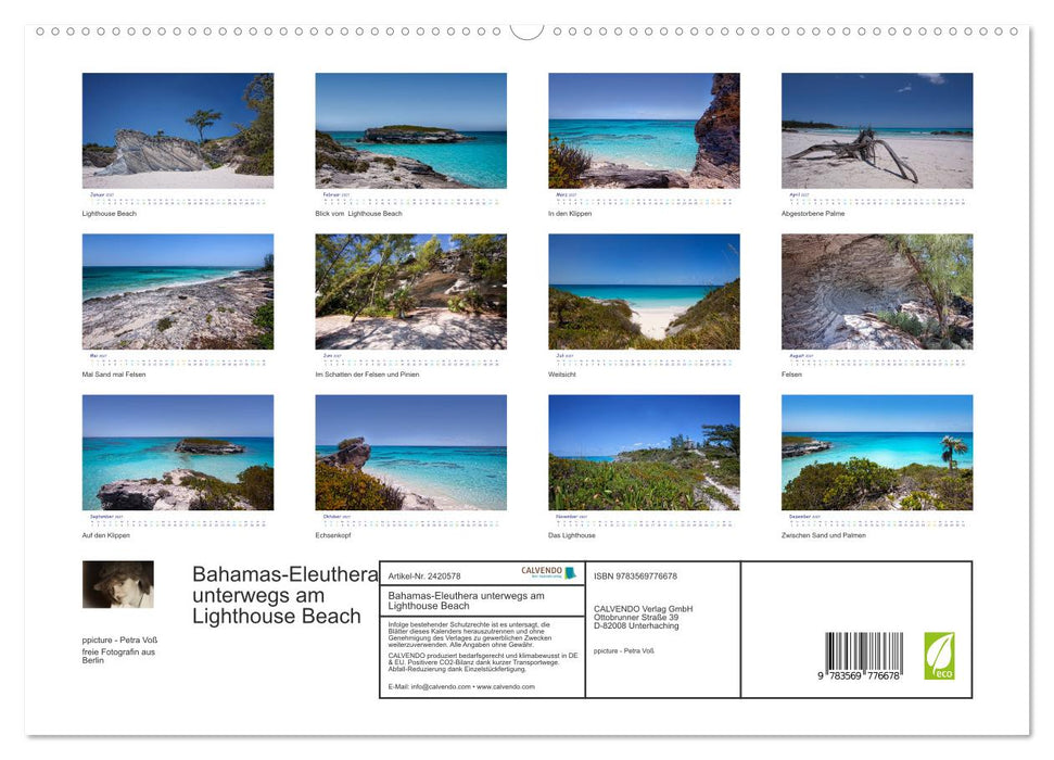 Bahamas-Eleuthera unterwegs am Lighthouse Beach (CALVENDO Premium Wandkalender 2027)