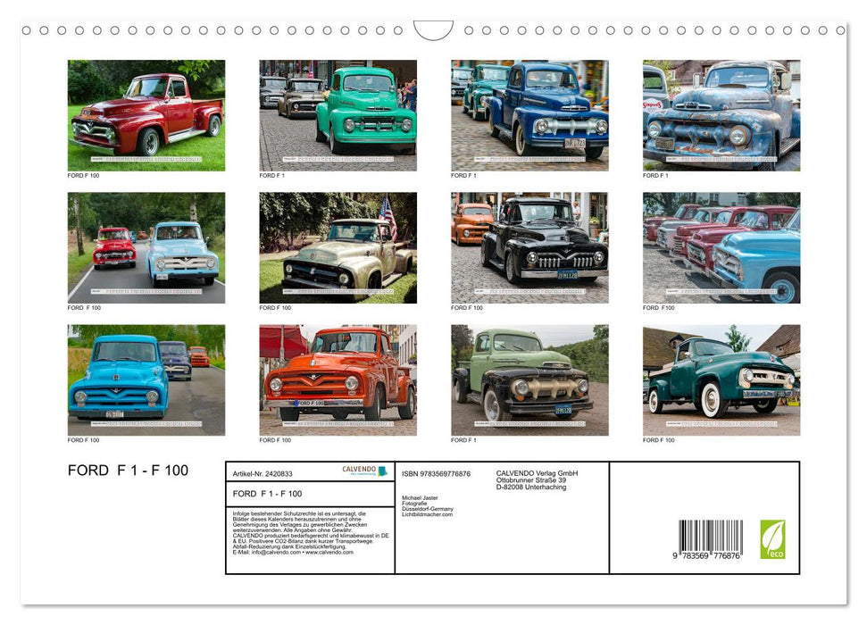 FORD F 1 - F 100 (CALVENDO Wandkalender 2027)