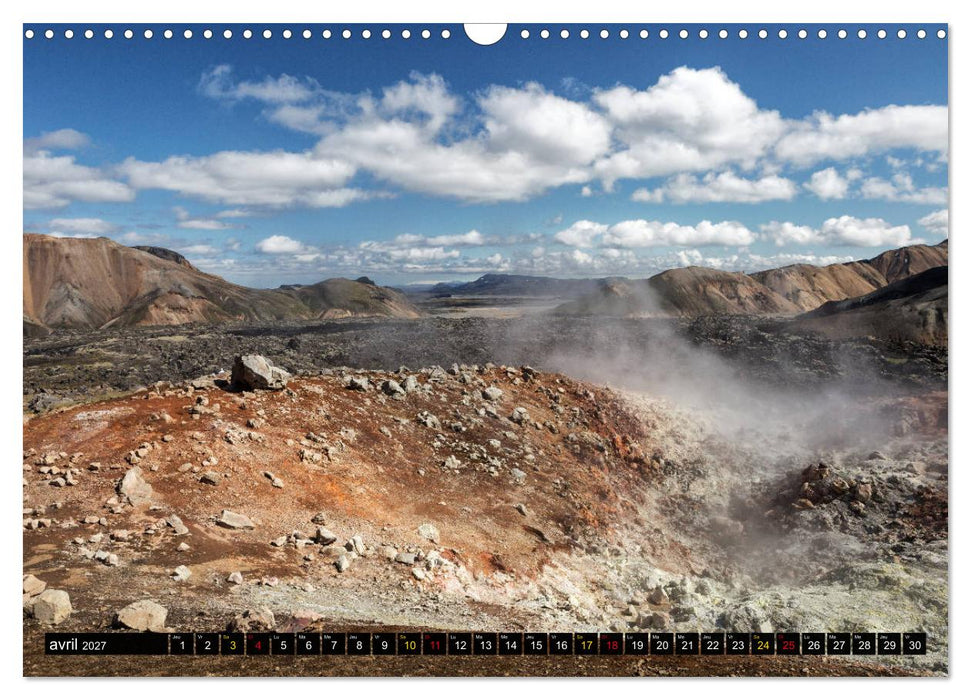 Islande île de merveilles naturelles (CALVENDO Calendrier mensuel 2027)