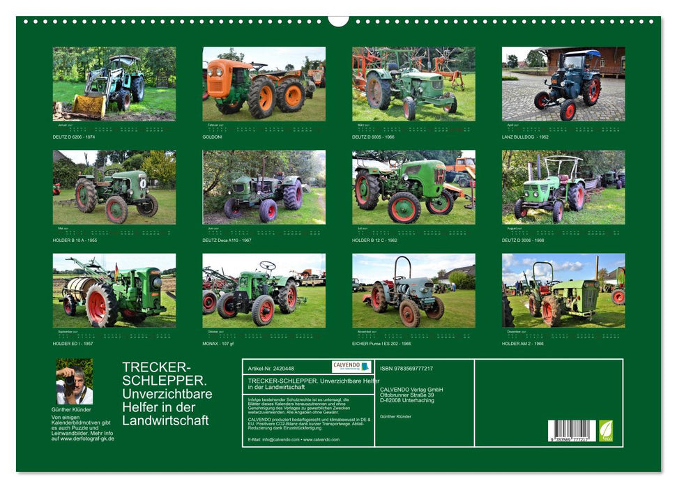 TRECKER-SCHLEPPER. Unverzichtbare Helfer in der Landwirtschaft (CALVENDO Wandkalender 2027)