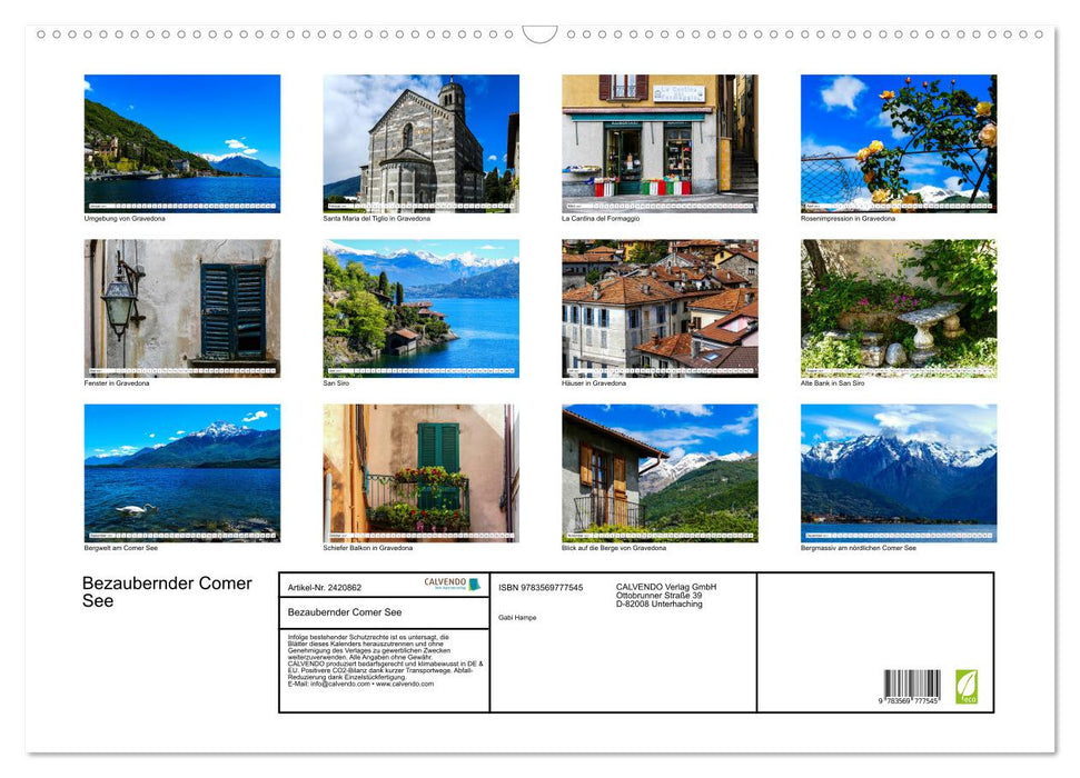 Bezaubernder Comer See (CALVENDO Wandkalender 2027)