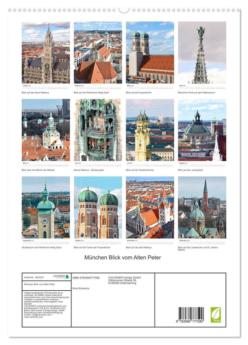 München Blick vom Alten Peter (CALVENDO Premium Wandkalender 2027)