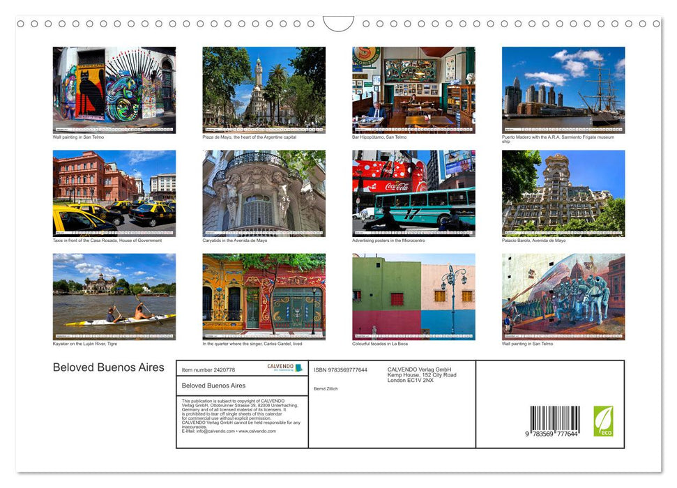 Beloved Buenos Aires (CALVENDO Monthly Calendar 2027)