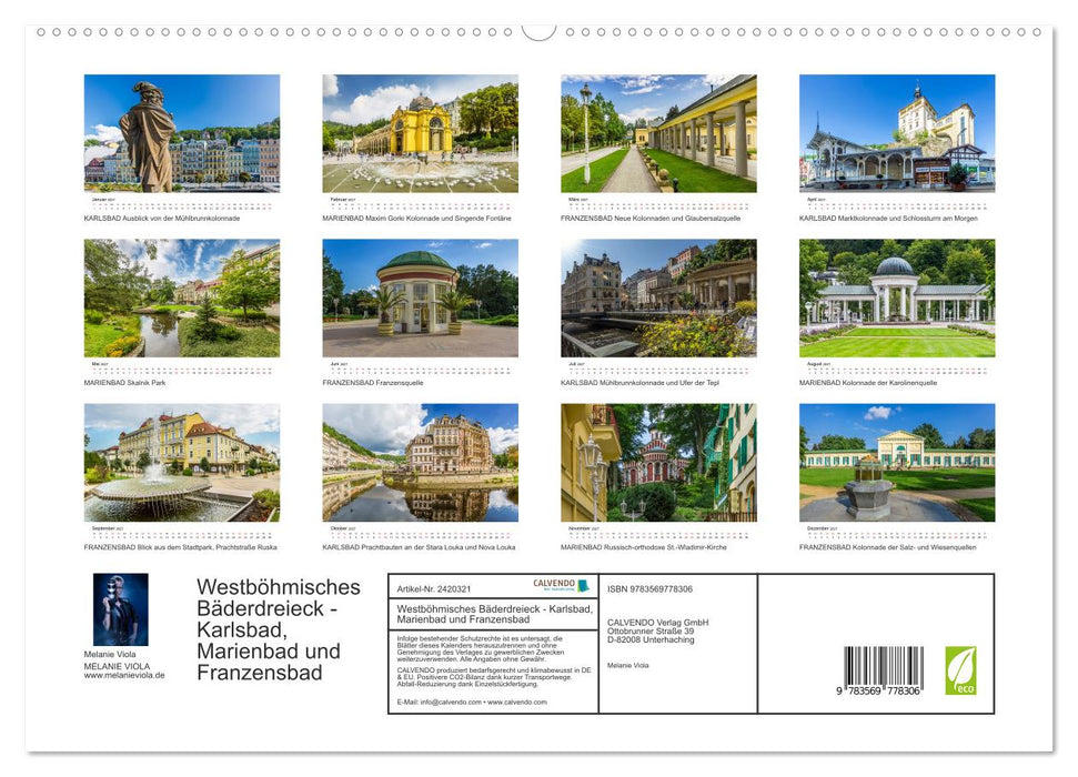 Westböhmisches Bäderdreieck - Karlsbad, Marienbad und Franzensbad (CALVENDO Premium Wandkalender 2027)