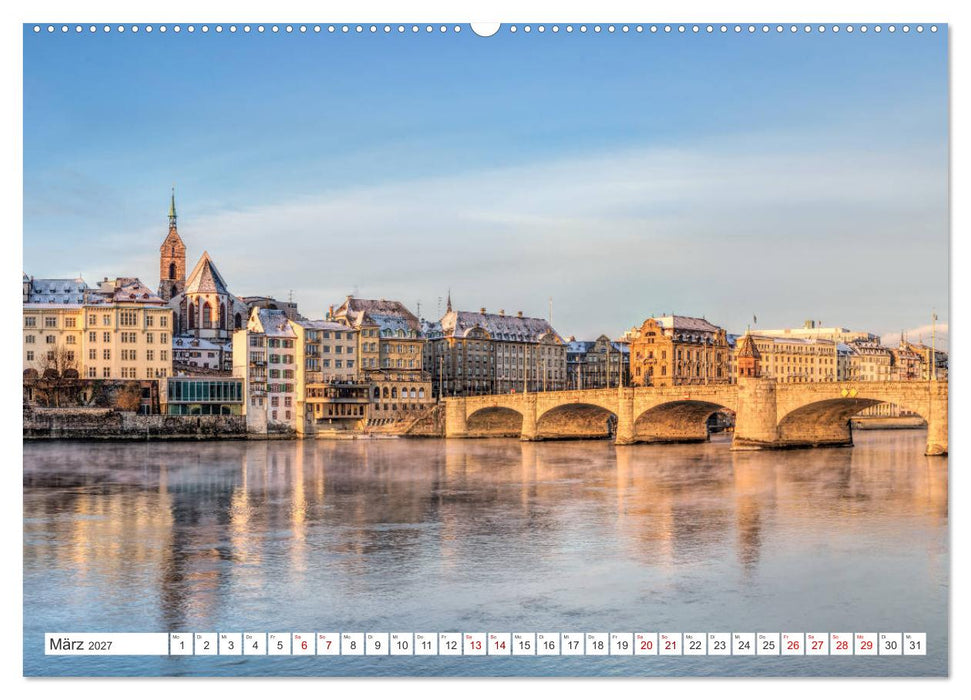 Basel und Laufenburg - Romantische Altstädte am Rhein (CALVENDO Wandkalender 2027)