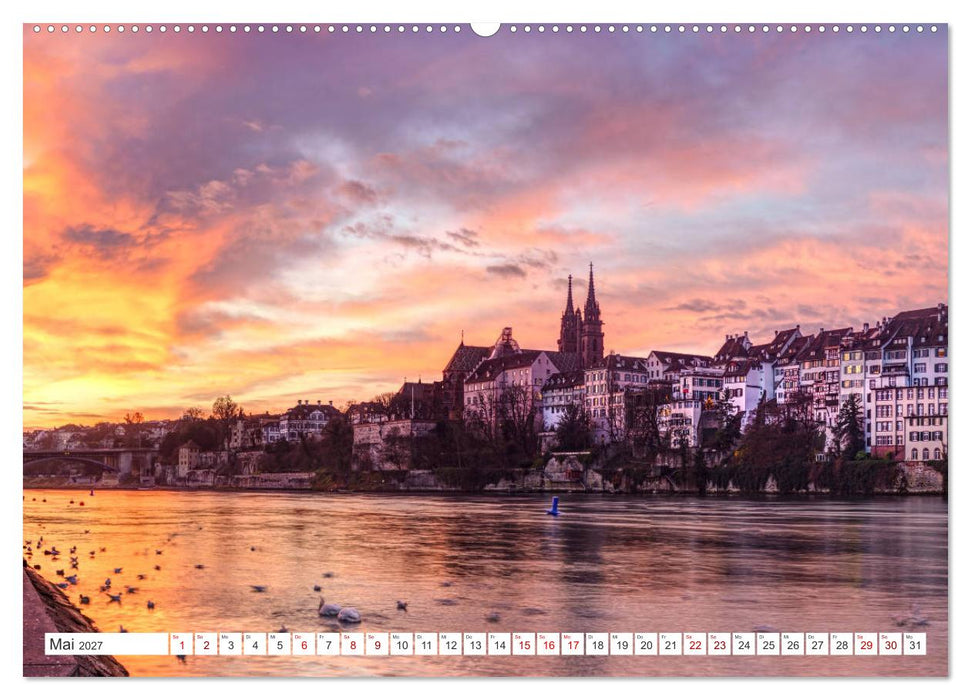 Basel und Laufenburg - Romantische Altstädte am Rhein (CALVENDO Wandkalender 2027)