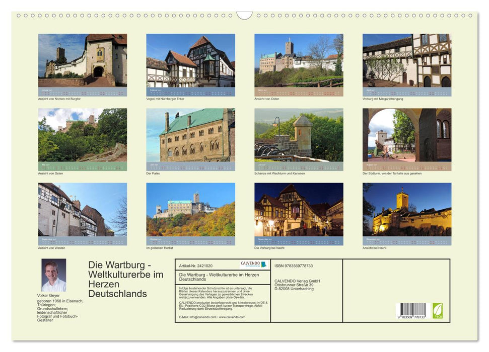 Die Wartburg - Weltkulturerbe im Herzen Deutschlands (CALVENDO Wandkalender 2027)