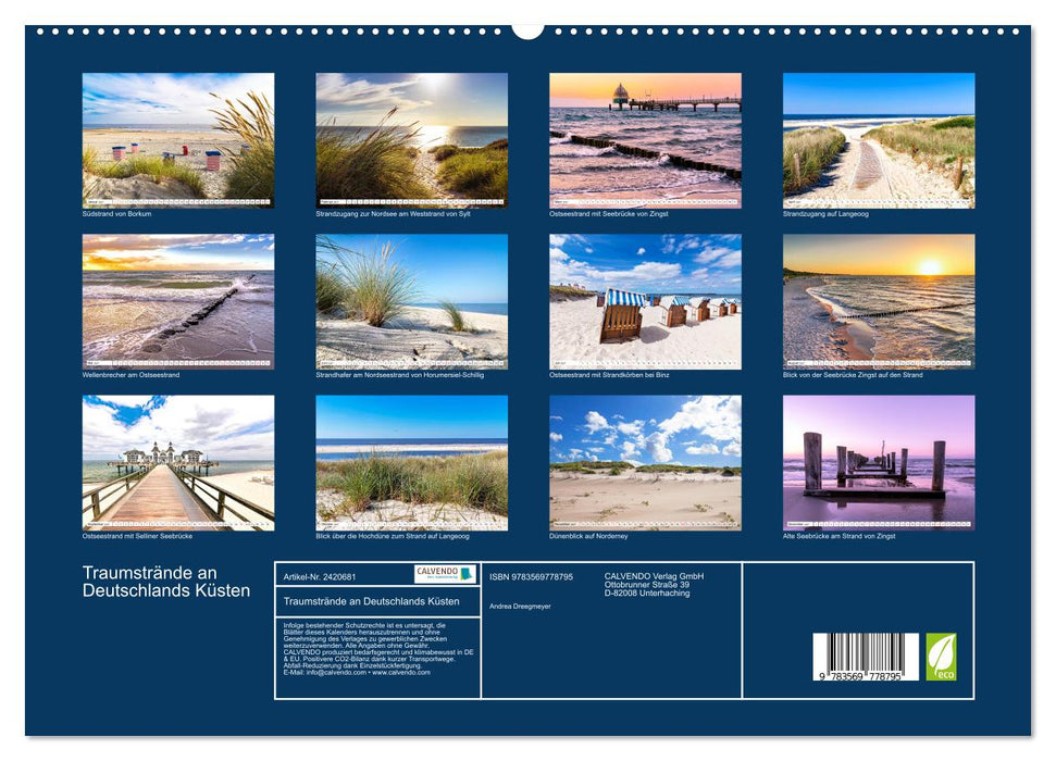 Traumstrände an Deutschlands Küsten (CALVENDO Premium Wandkalender 2027)