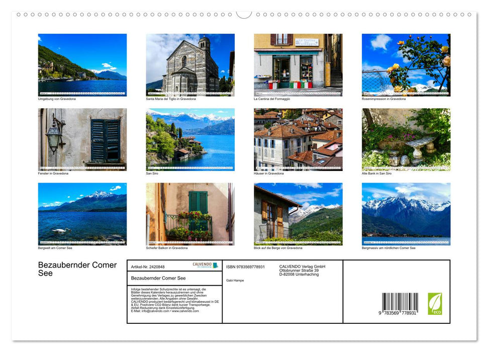 Bezaubernder Comer See (CALVENDO Premium Wandkalender 2027)