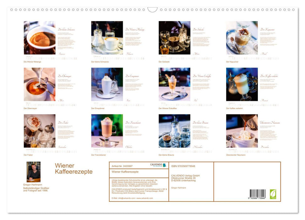 Wiener Kaffeerezepte (CALVENDO Wandkalender 2027)