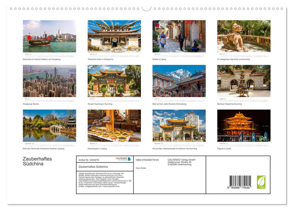 Zauberhaftes Südchina (CALVENDO Premium Wandkalender 2027)