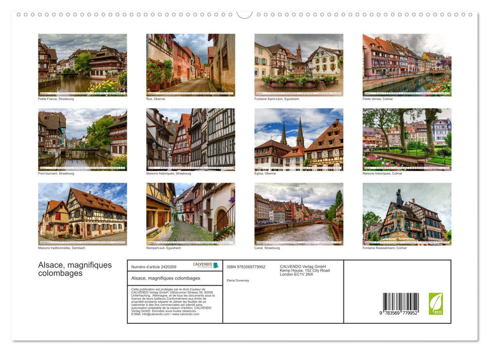 Alsace, magnifiques colombages (CALVENDO Calendrier supérieur 2027)