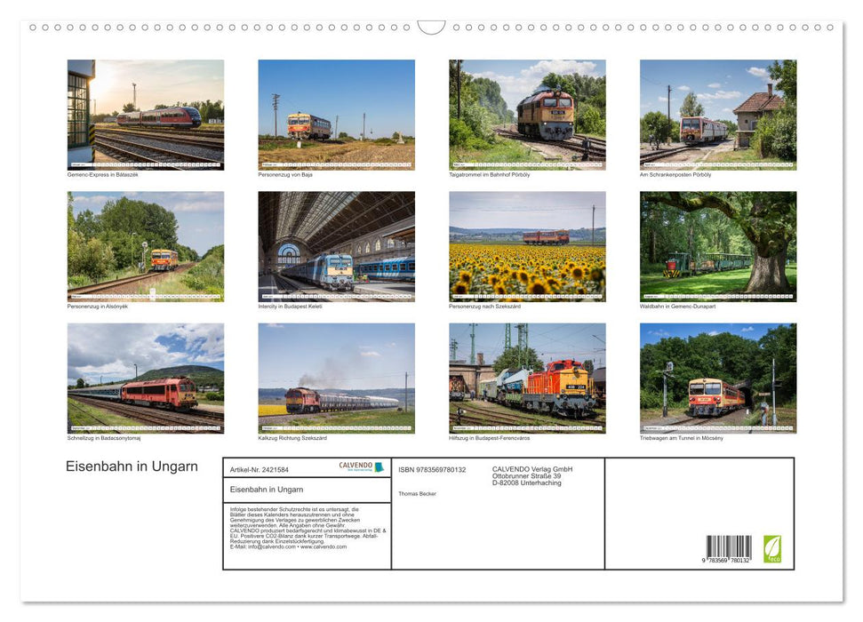 Eisenbahn in Ungarn (CALVENDO Wandkalender 2027)