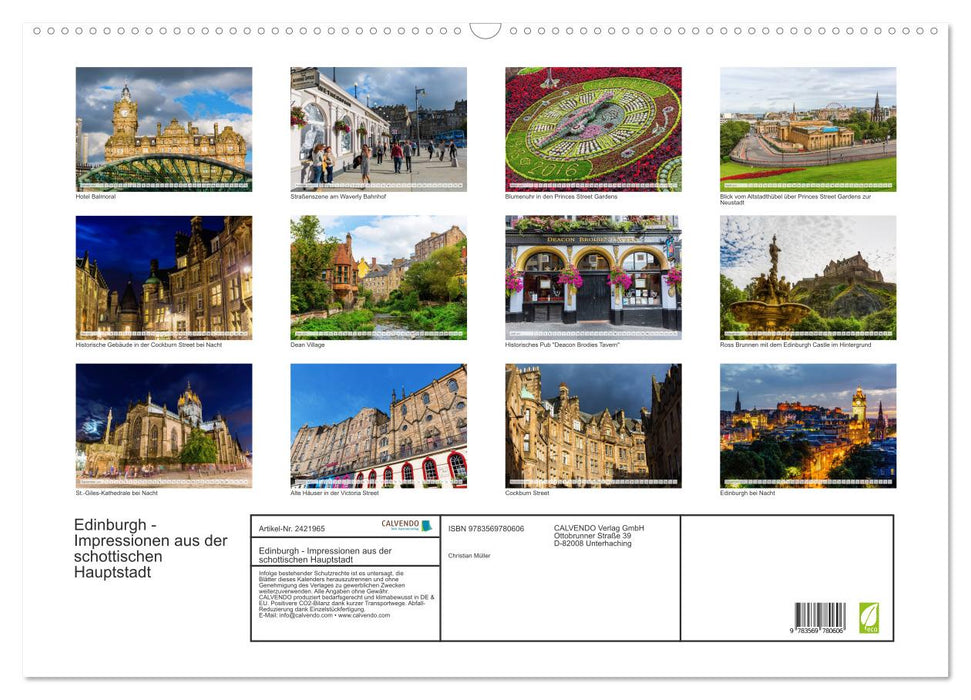 Edinburgh - Impressionen aus der schottischen Hauptstadt (CALVENDO Wandkalender 2027)