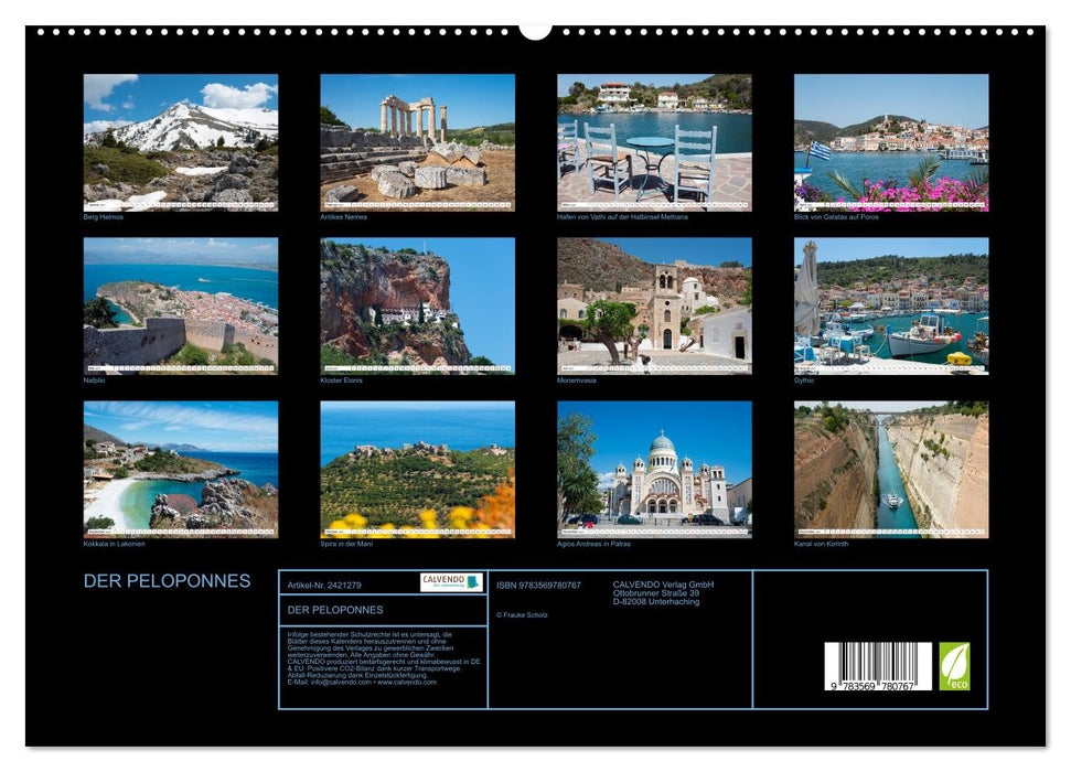DER PELOPONNES (CALVENDO Premium Wandkalender 2027)